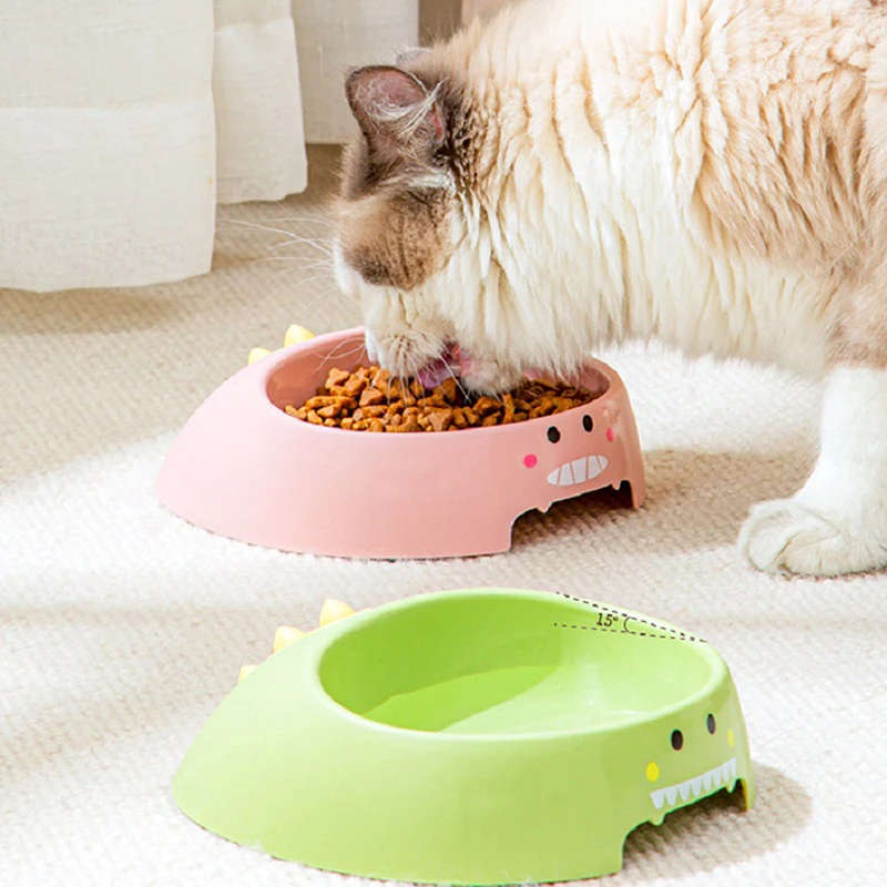 Pet Bowl Cute Dinosaur-Shape Dog Foot Bowl with No Slip Non-Skid Base Pet Water Bowl for Cats Small Dogs