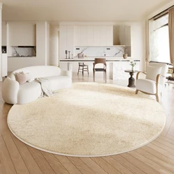 Living Room Round Large Area Carpet Cream Style High End Bedroom Bedside Thickened Carpets Home Waterproof Fluffy Soft Rug 러그