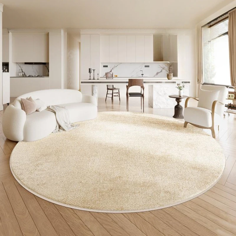 Living Room Round Large Area Carpet Cream Style High End Bedroom Bedside Thickened Carpets Home Waterproof Fluffy Soft Rug 러그