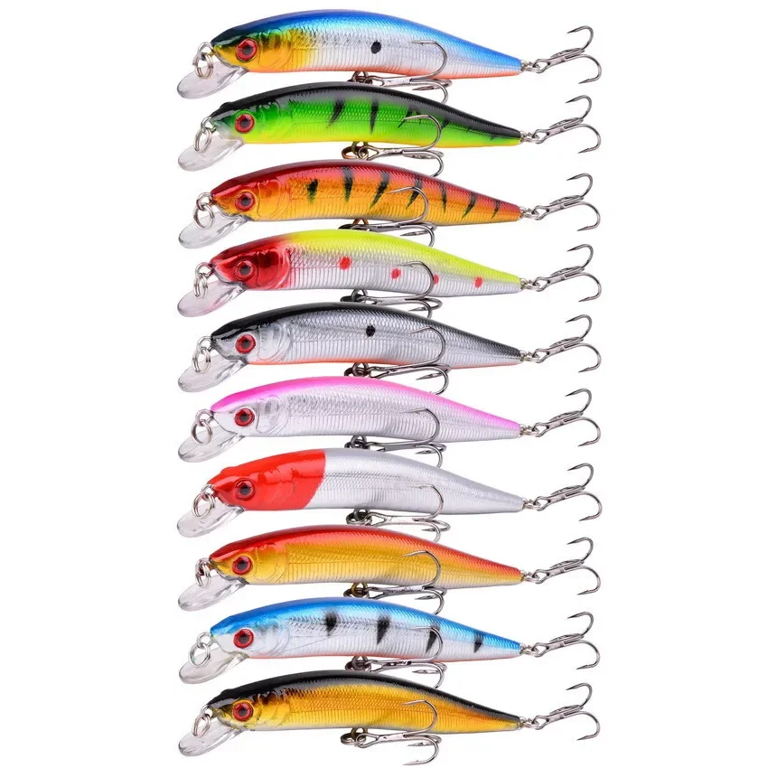 Floating Minnow Fishing Lure 10cm 9.5g 3D Eyes Crankbait Wobblers Artificial Plastic Hard Bait Bass Pike Jerkbait Fishing Tackle