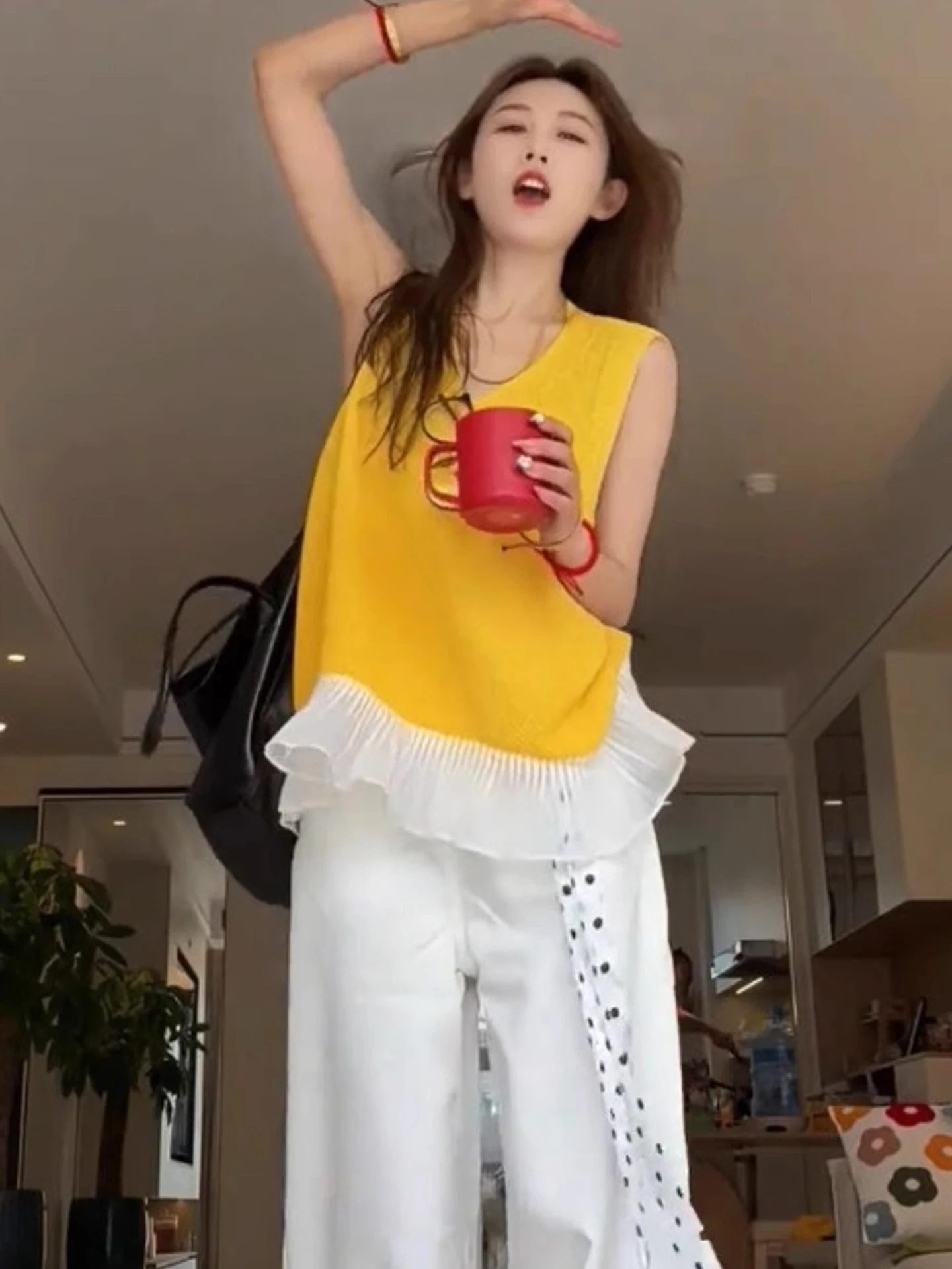 Ceco sin Mangas de Alta Gama, Top de Punto Moderno para Verano, Estilo Casual para Mujer, Suéter Cómodo, Diseño de Patchwo...