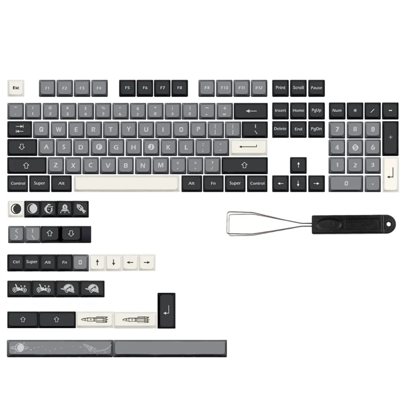 

133 Keys Keyca Double Shot PBT Keycaps For Mechanical Keyboard 6.25/7U Spacebar