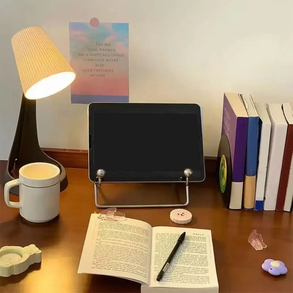 Portable Metal Tablet Stand INS-style Silver Lazy Support Frame CD Rack