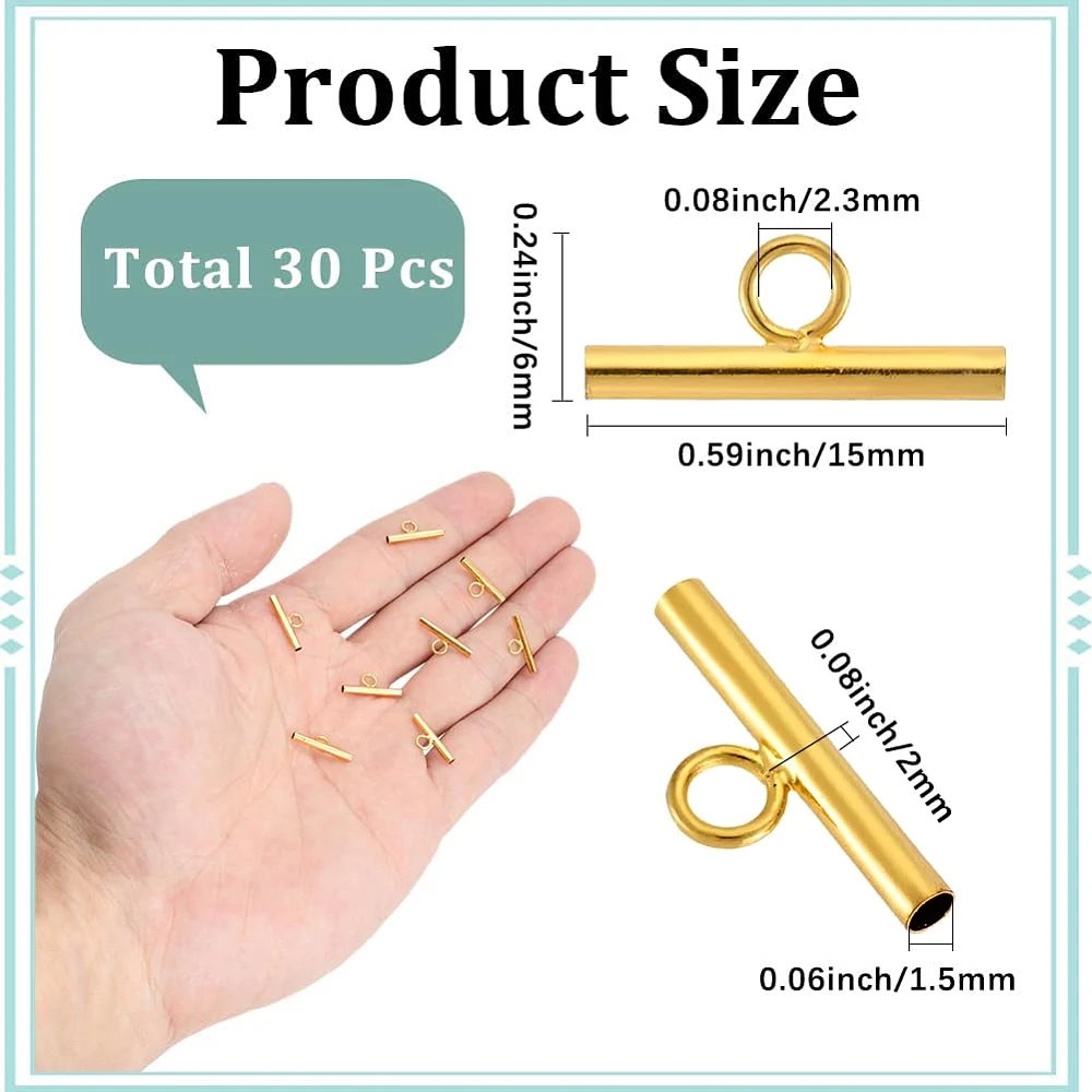 1 Box 30pcs 15mm Brooch To Pendant Connector Brooch Pin To Pendant Metal Gold Change Pin Necklace Tube Bails Converters Adapter
