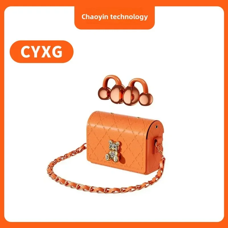 Bluetooth Earphones Cartoon Bear Style, Long Battery Life with Ear Clip Design, for Music Lovers
