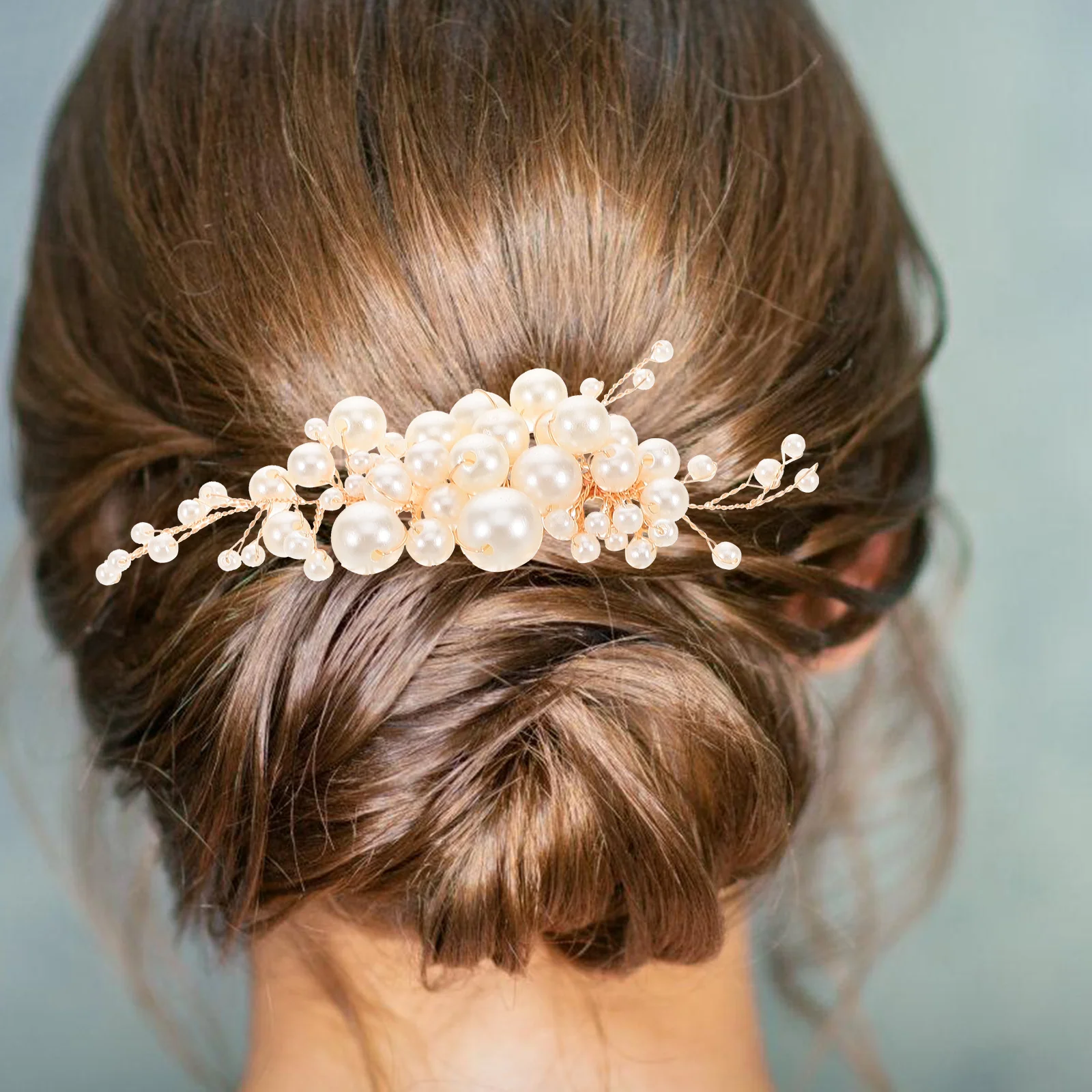 

Handmade Pearl Hair Comb Elegant Wedding Accessory Plastic Pearls Bridesmaid Bridal Formal Occasions Vintage Decorative Combs