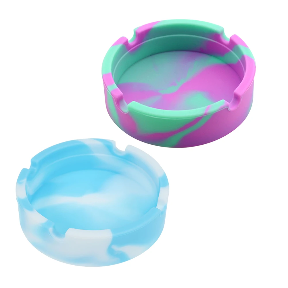 

2pcs Silicone Ashtrays Unbreakable Non-Slip Ashtrays For Indoor Outdoor Use Modern Design For Home Office Patio Accessories