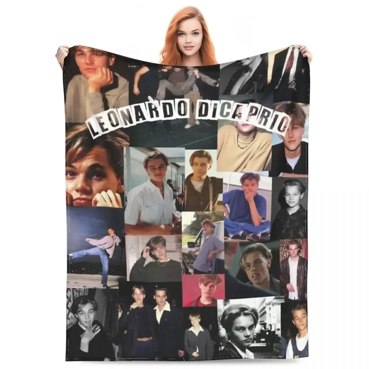 Leonardo Dicaprio Collage Throw Blanket Coral Fleece Plush Bed Love Story Throw Blanket Relax Lightweight Thin for Bedding Throw