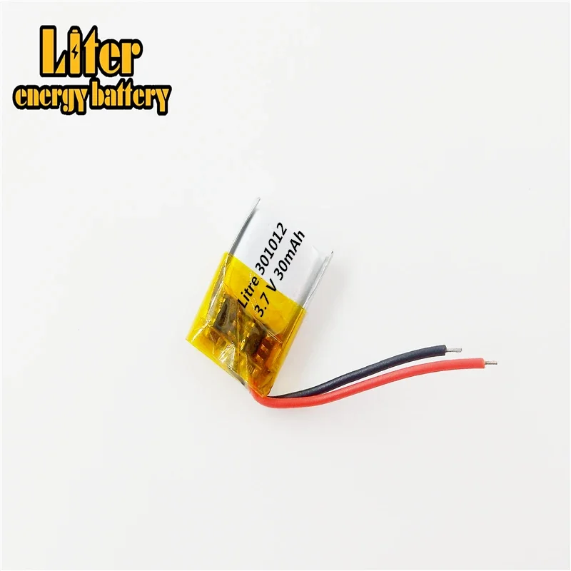 3.7V 30mAh Lithium Polymer Li-ion Rechargeable Battery lipo battery For Mp3 Mp4 PAD DVD DIY bluetooth headephone 301012