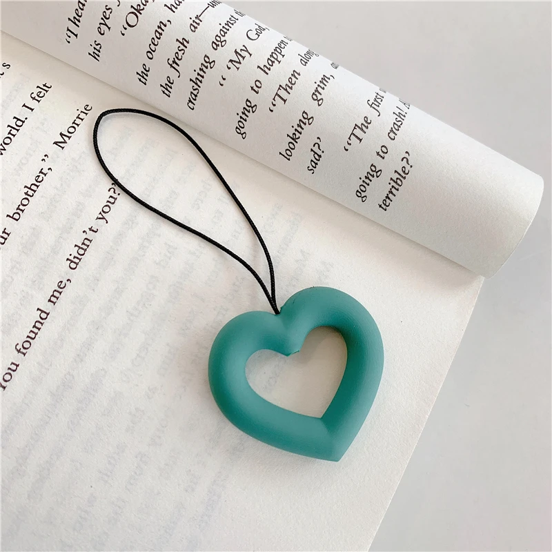 Cute Cartoon Heart Shaped Silicone Finger Ring Mobile Phone Strap Lanyards