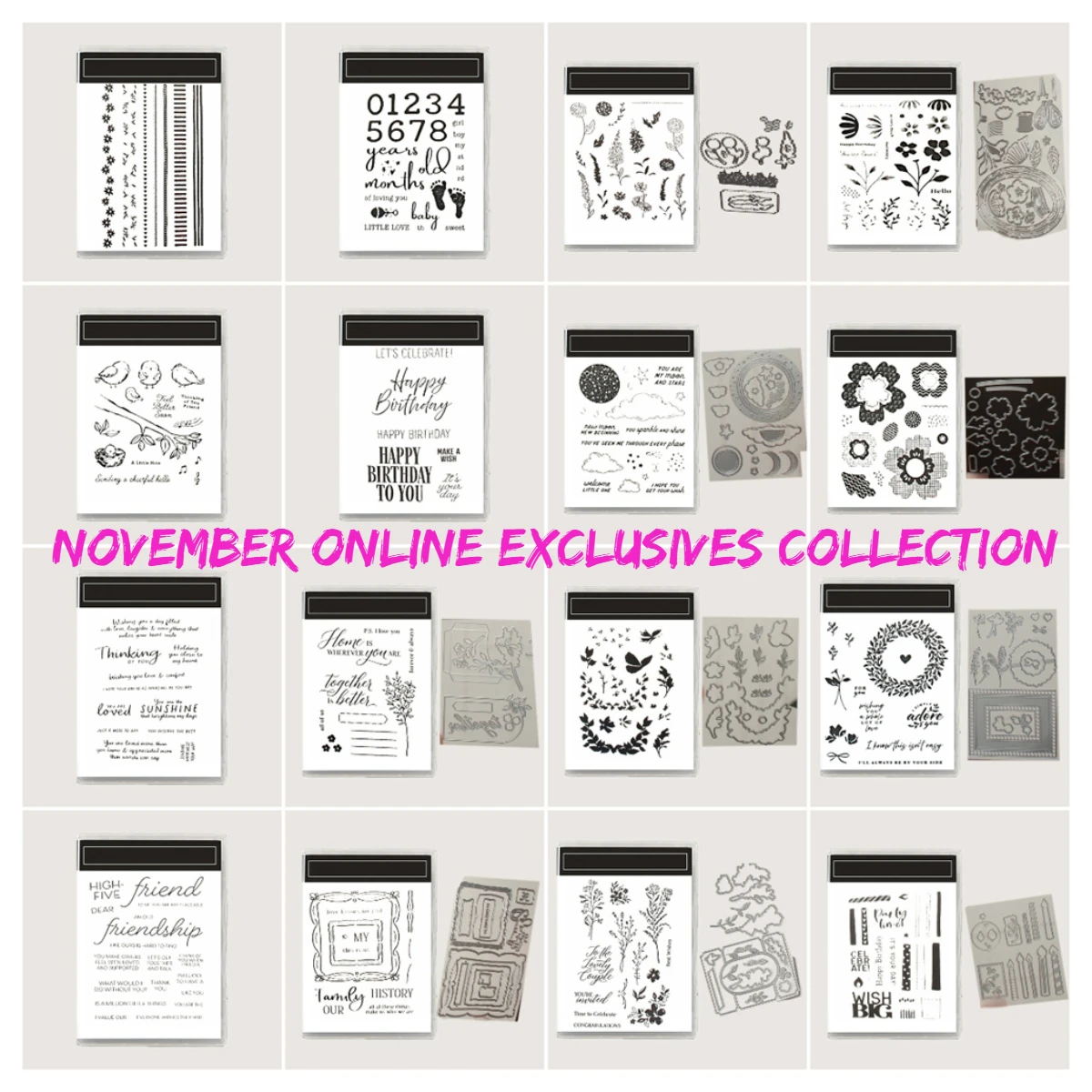 November Online-Exklusivkollektion Weihnachtsschablonen, Metall-Stanzformen und Stempel für DIY-Scrapbooking, Papierkarten, handgefertigt