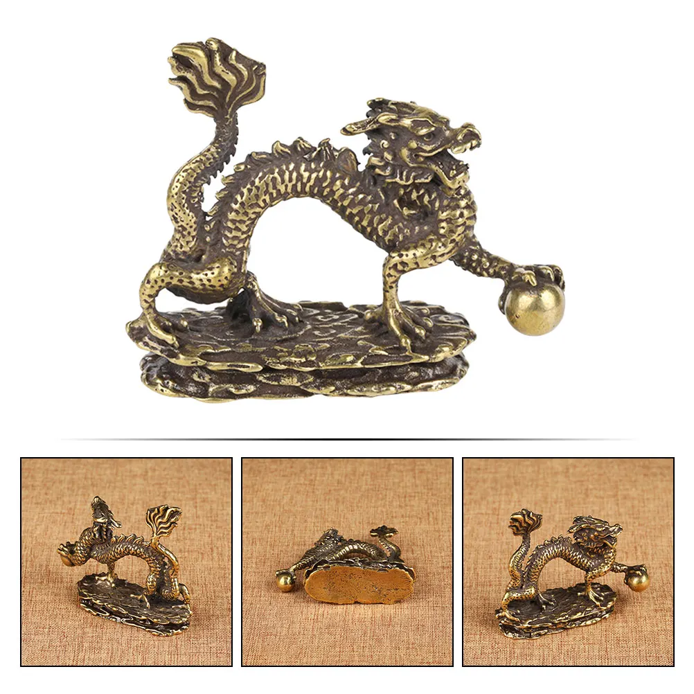 

Chinese Dragon Copper Ornaments Metal Statue Statues Miniature Figurine Brass Animal