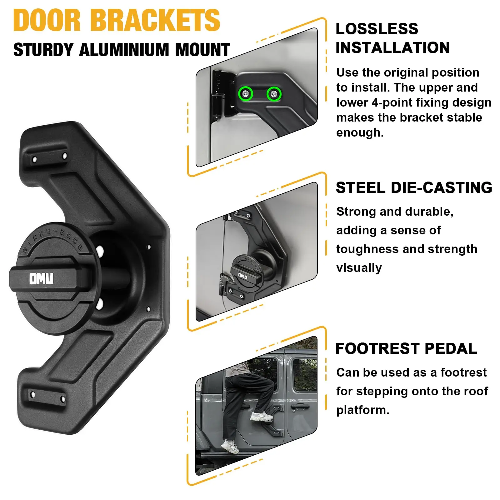 OMU 10L حاوية مفصلات الباب ومجموعة تثبيت لـ 2007-2024 جيب رانجلر JK JL JT لوحة دعم مع صنبور علبة تخزين المياه الاحتياطية #5