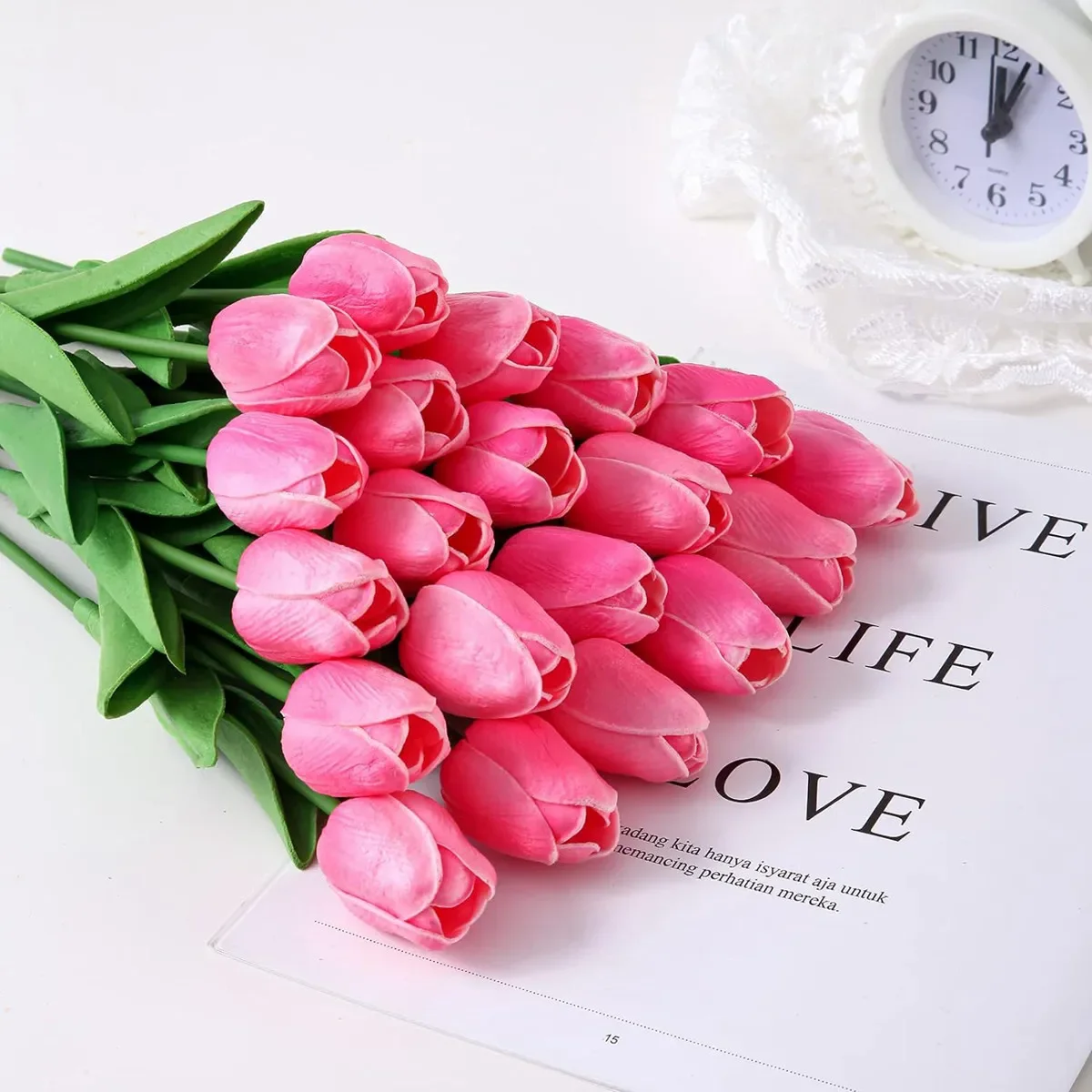 

10Pcs Artificial Flower Realistic Touch Tulip Scrapbooking Vase Home Decor Wedding Garden Arch Garland Mother's Day Bouquet diy