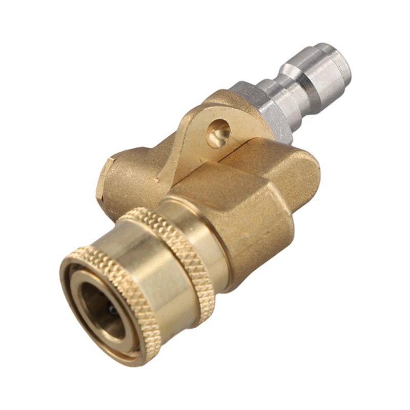 Top!-Quick Connecting Pivoting Coupler For High Pressure Washer Spray Nozzle 4500 Psi, 1/4 Inch, Updated 90 Degree