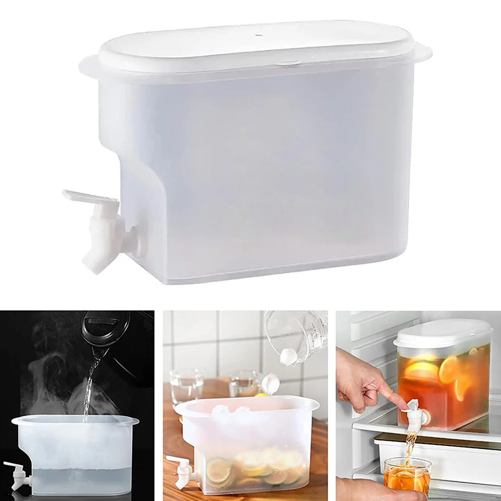 3.5L Water Kettle Fruit Tea Bucket with Faucet Refrigerator Ice Cold Bottle Container Kitchen Large Capacity Cold Water Pitcher