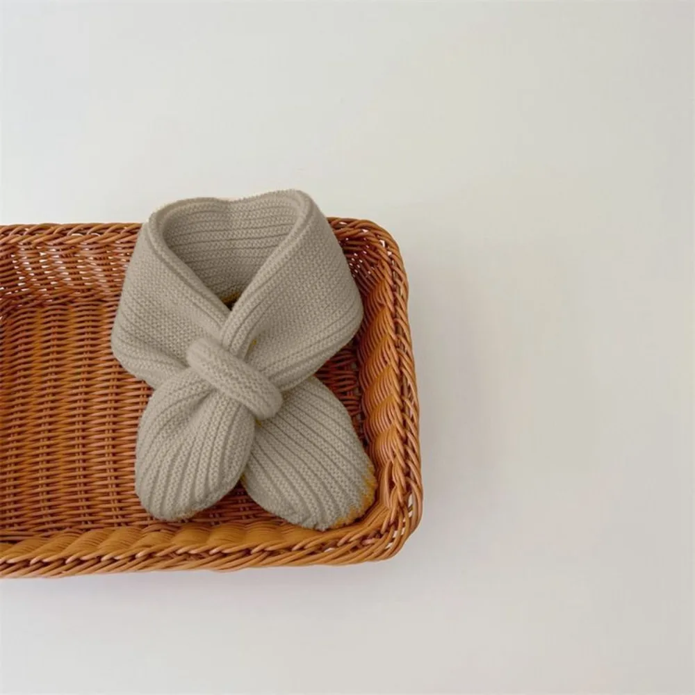 

Simple Solid Color Boys Girls Scarf Korean Style Windproof Kids Knitted Scarf Warm Thick Winter Knit Scarves Gifts