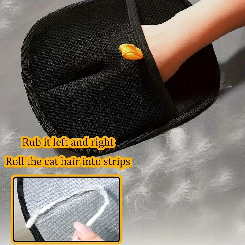 Guantes bidireccionales para depilación estática de mascotas, lavables, reutilizables, cepillo para polvo estático, tela de malla multifuncional, guantes de aseo para mascotas para el hogar