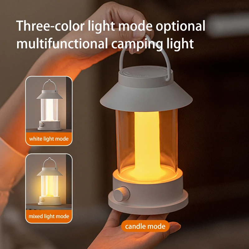 2024 New Portable Outdoor Camping Light 10000mAh Large Capacity Battery Stepless Dimming Power Bank Function Tent Ceiling Light