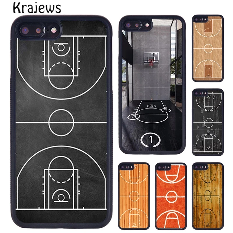 Krajews Basketball Court Diagram Phone Case Cover For iPhone 16 15 14 plus X XR XS 11 12 13 pro max coque