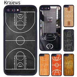 Krajews Basketball Court Diagram Phone Case Cover For iPhone 16 15 14 plus X XR XS 11 12 13 pro max coque