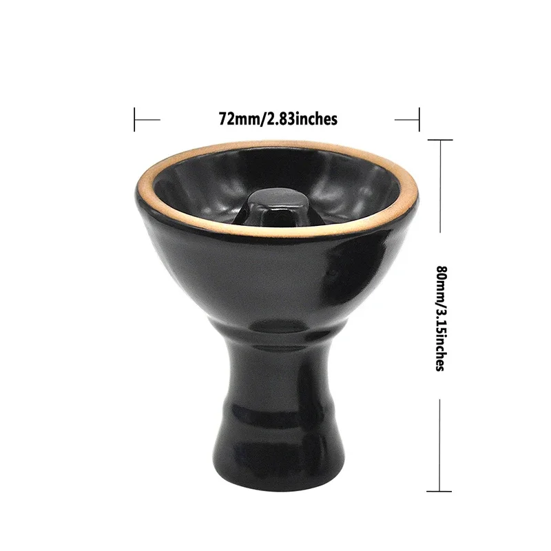 Shisha Hookah Bowl Ceramic Vortex Diameter 7cm Height 8cm with Holes In The Top Tower Version of The Phunnel  Bowls for Smoking