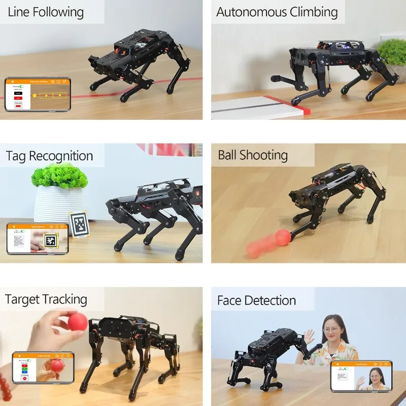 ROS1 Robô Cão com RPi ChatGPT AI Modelo Comando de Voz Cena de Visão Compreendendo Robô Inteligente Biônico Quadrupede Programável