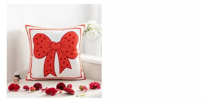 Liebesherz-bestickter Kissenbezug, weich getuftet, Valentinstagsgeschenk, dekorativer Kissenbezug für Sofa, Schlafzimmer, Heimdekoration – Detail 6