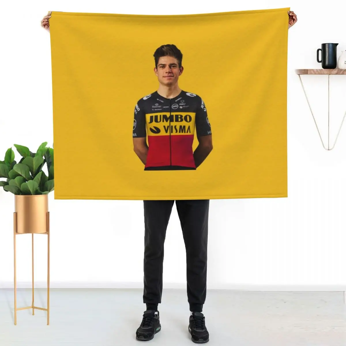

wout van aert Throw Blanket Stain Resistant Cozy Warm Blanket
