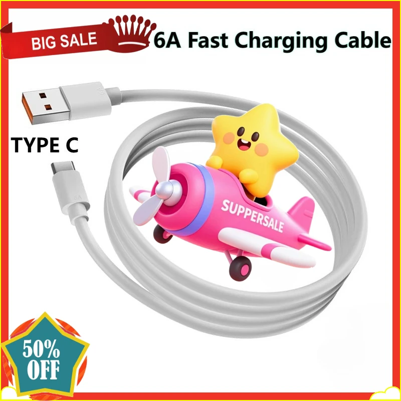 

66W Charging Cable 6A Super Fast Charging Data Cable 1 Meter Long Suitable TYPE C Battery Accessories
