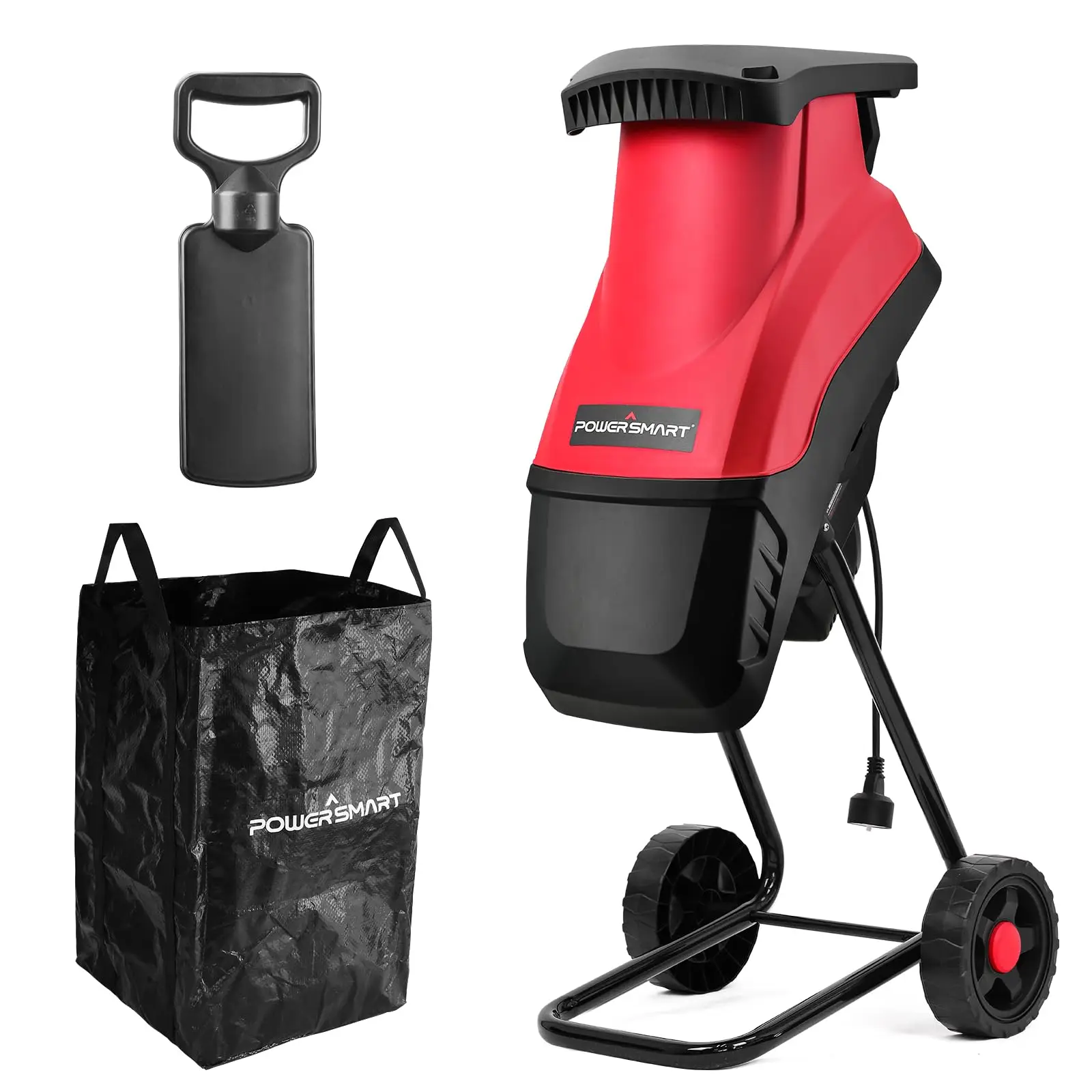 Electric Wood Chipper Shredder, 15A Electric Motor, 1.77