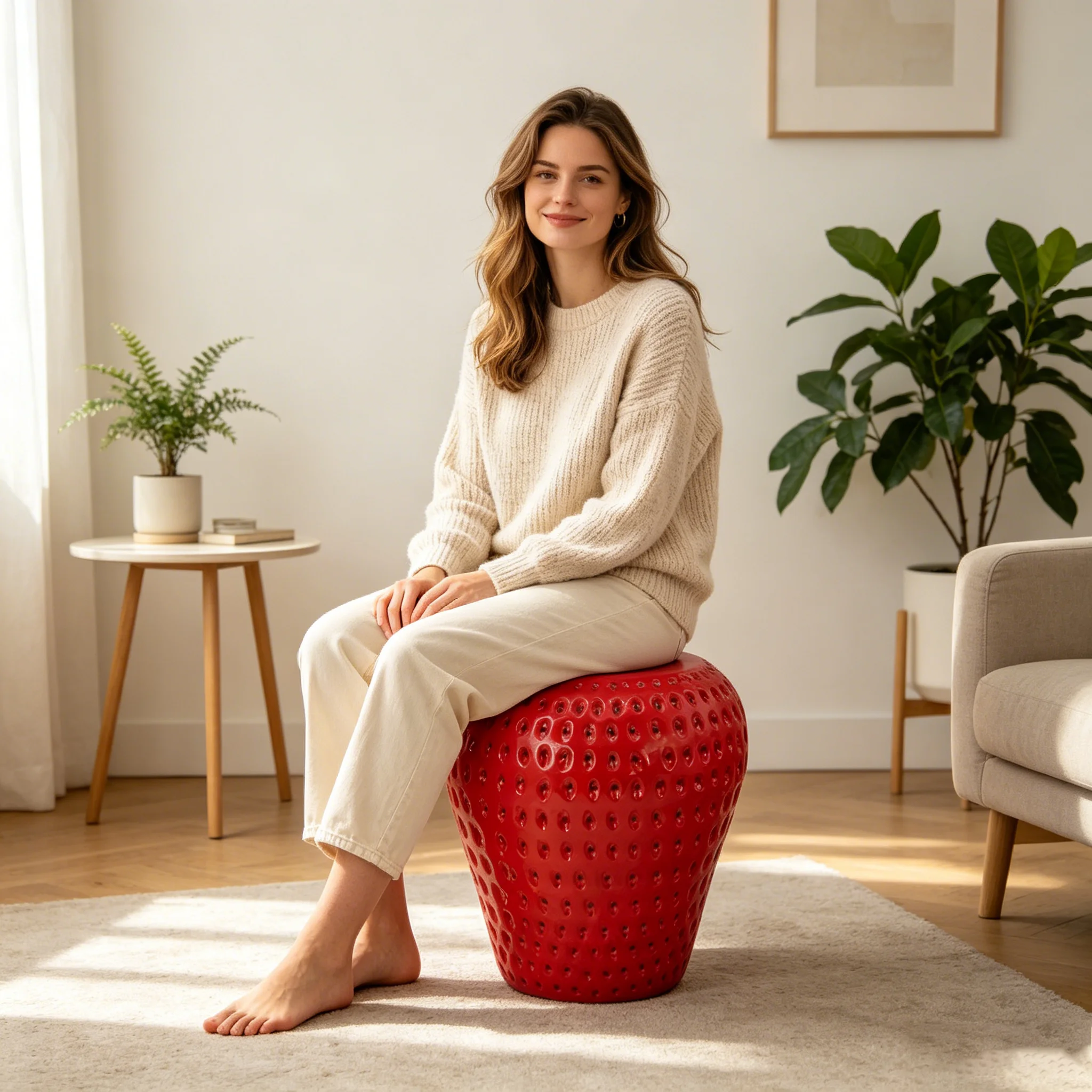 Strawberry Fruit Stool  13.4