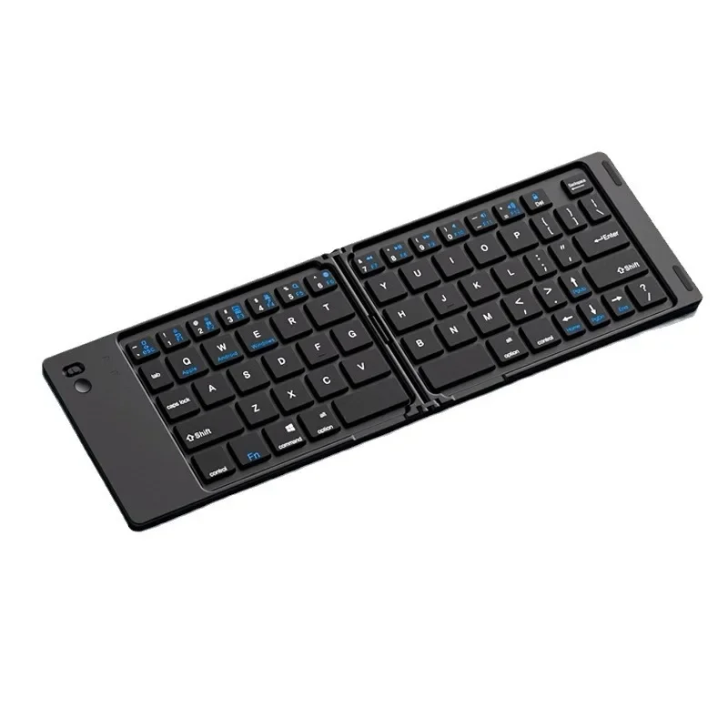 Triple folding keyboard, wireless bluetooth foldable keypad, suitable for desktop computers and notebooks
