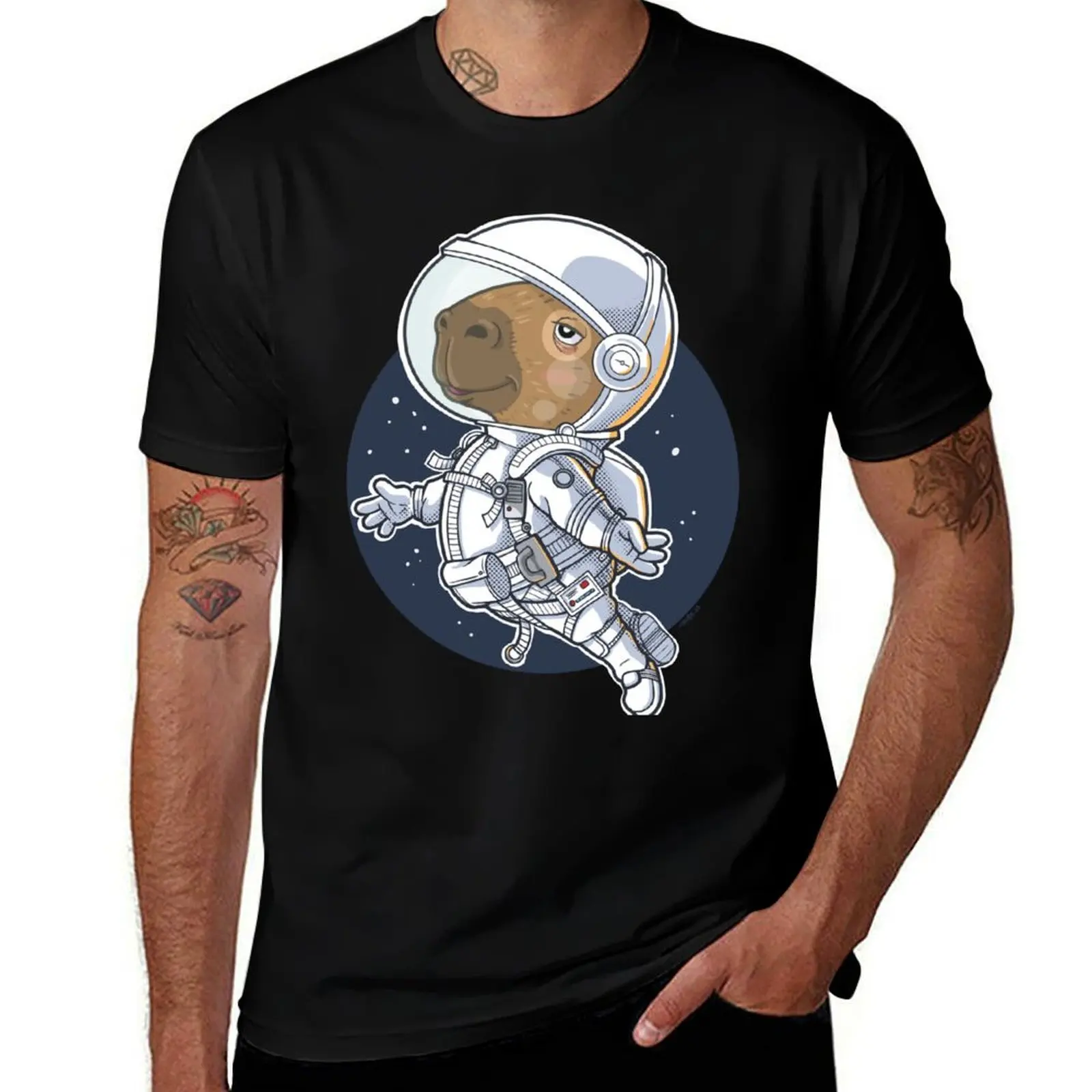 

Astronaut Capybara T-Shirt t shirts cotton 100% t shirts for man graphic vintage funny t shirts man T-shirt