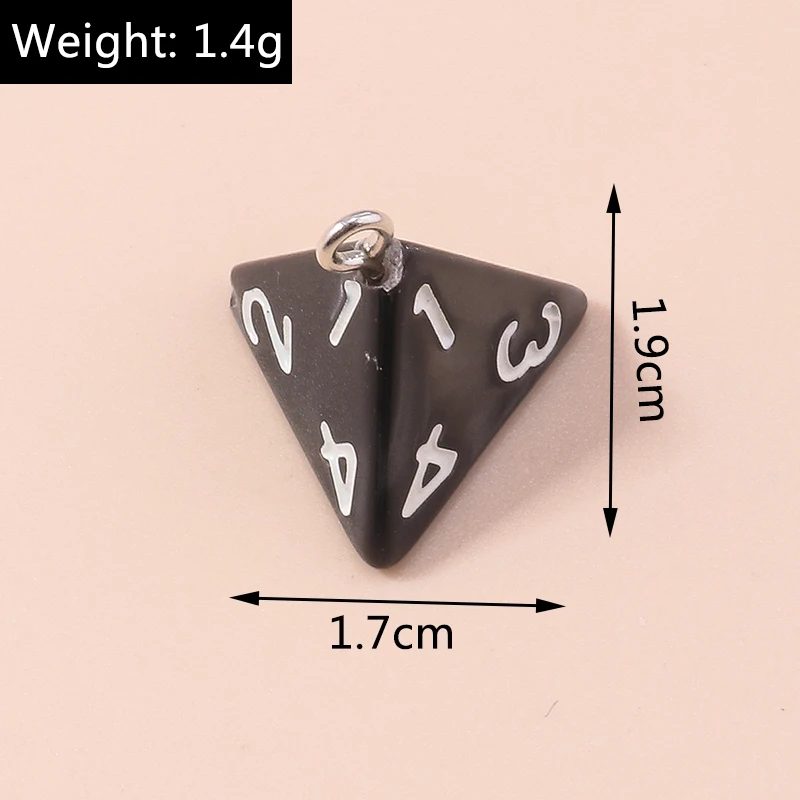Leslie 5 teile/satz Acryl Würfel Spiel Requisiten Pädagogisches Spielzeug Facettenreiche Digitale Würfel für DIY Schmuck Machen Zubehör – Detail 20