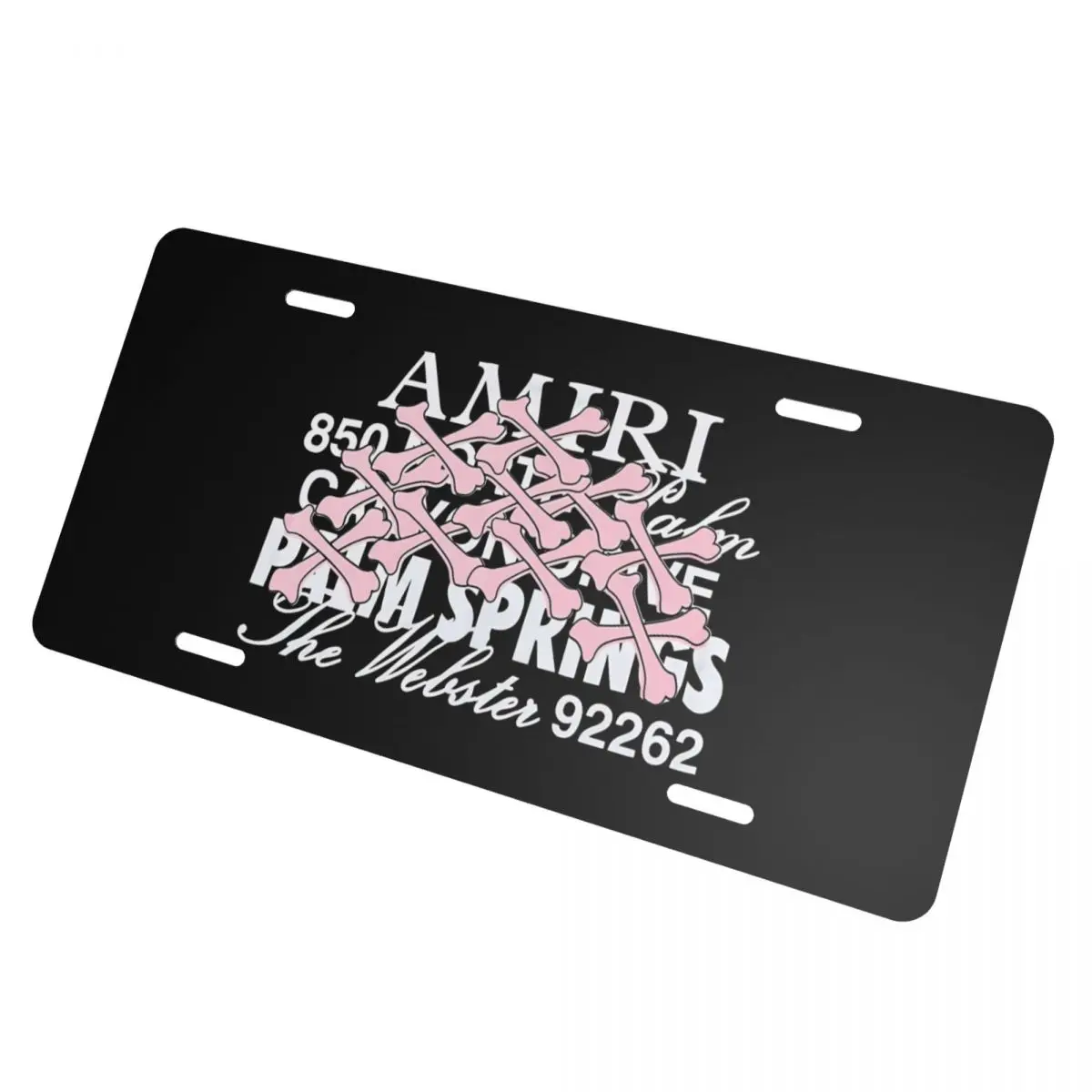 Logo Amiris Graffiti Pattern License Plate Car Tag Aluminum Car Auto Sign Universal Bracket Metal Accessories Frame Plate