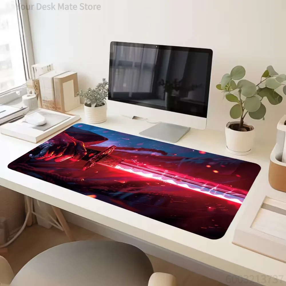 Tapis de souris antidérapant à fond épais, avec un design simple à bord rouge, accessoires de bureau, alfombrillas para escritorio, tapis de souris