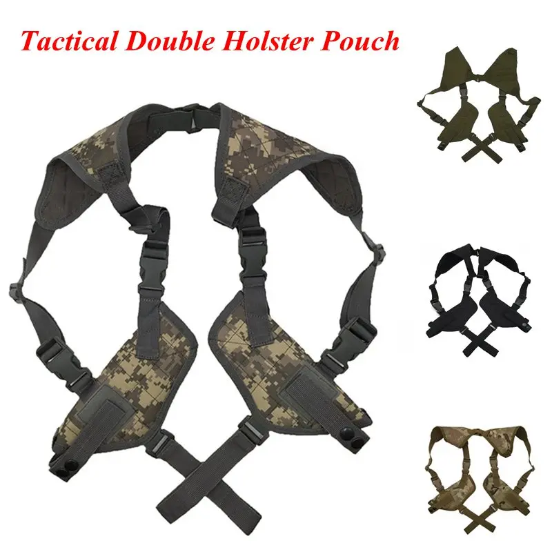 Universal Tactical Double-Gun Pouch Nylon Shoulder Pistol Gun Holster Concealed Holster For Glock 17 Colt 1911