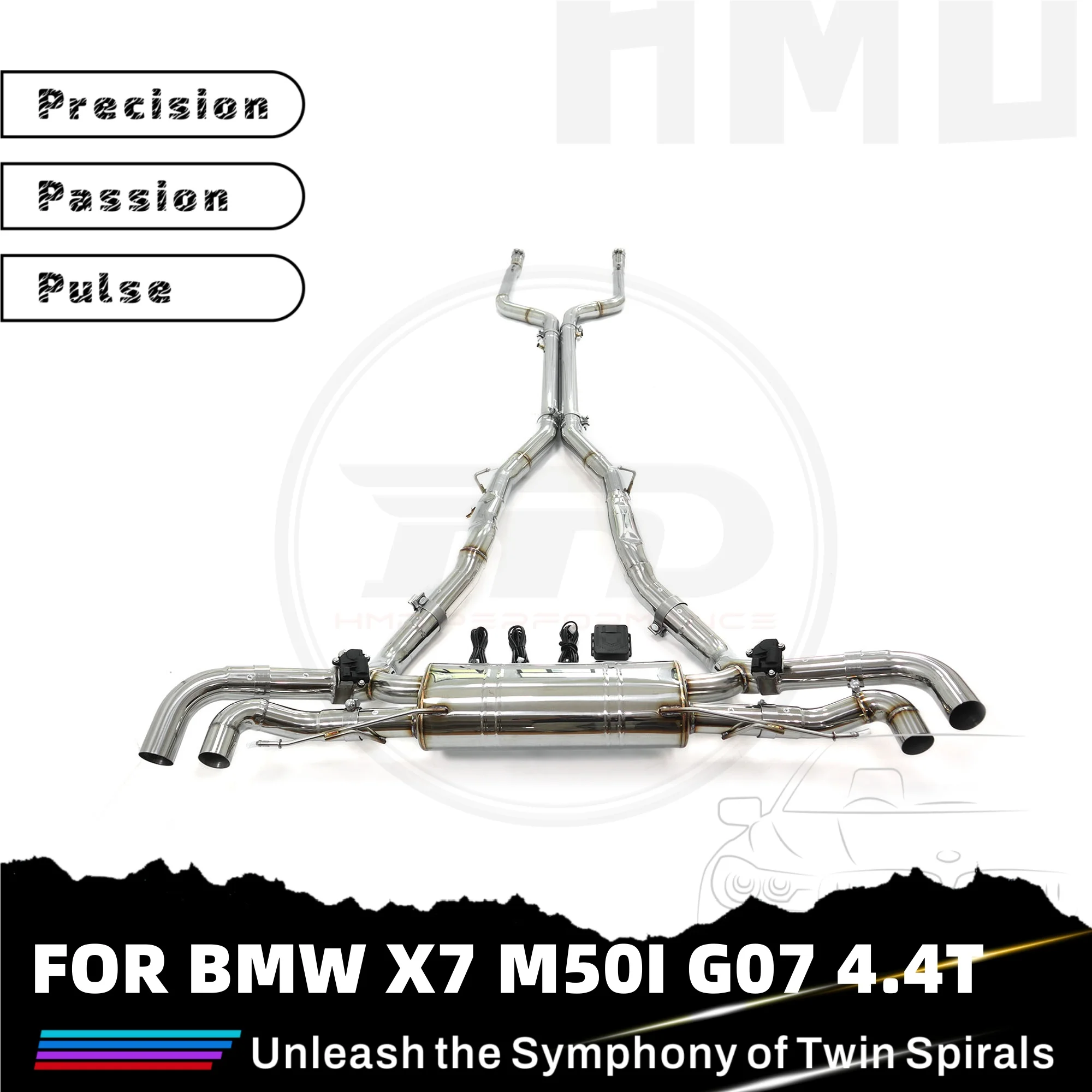 

HMD Лидер продаж из нержавеющей стали Catback выхлоп для BMW X7 M50I G07 4.4T с электронными клапанами, наконечники глушителя, производительные детали