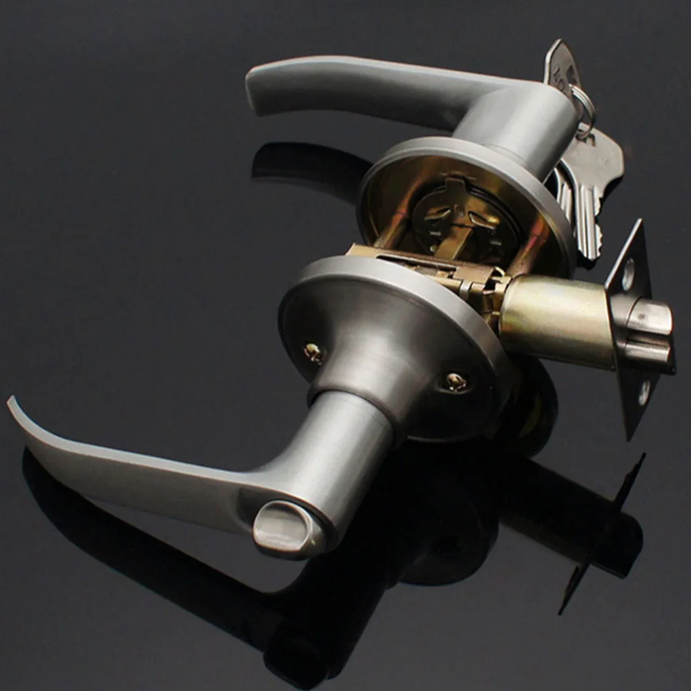 

Дверная ручка с замком из нержавеющей стали, ручка-рычаг для входной двери, замена дверной ручки для дома и офиса