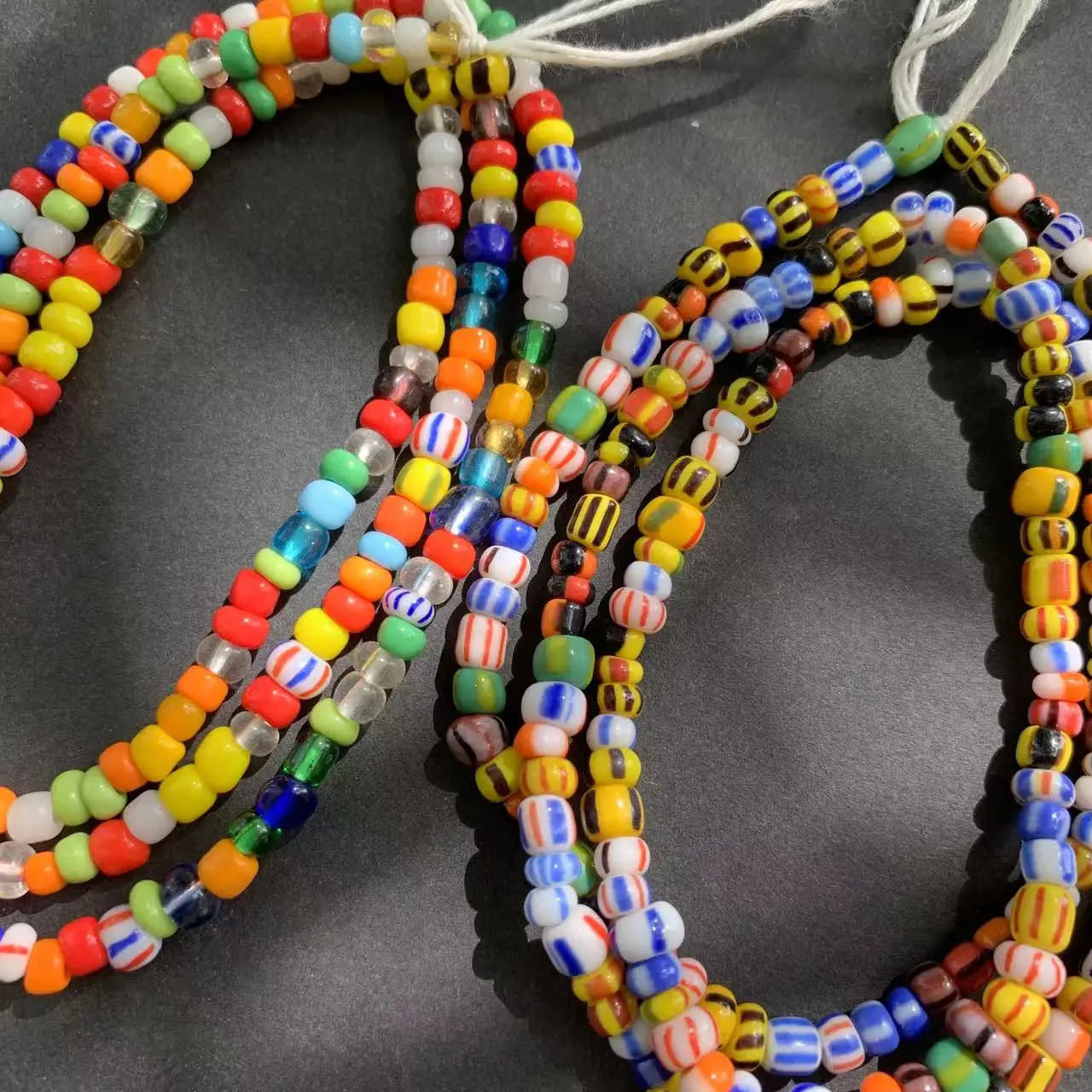 Multi-color Beads Women Necklace Natural African Old Glass Rainbow Glass Beads Choker Jewelry Gifts