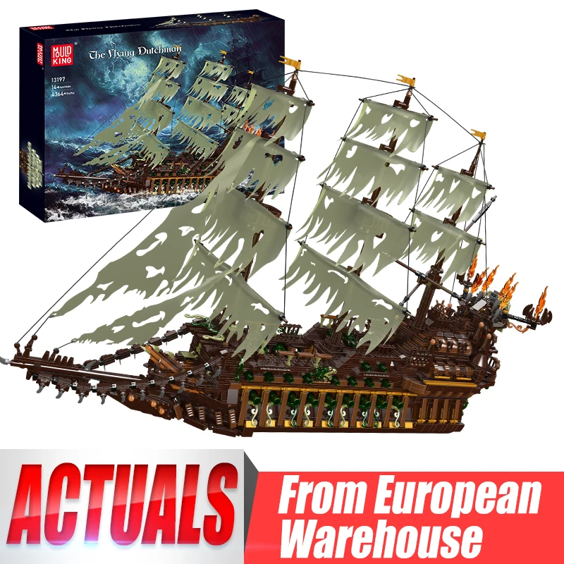 Mould King 13197 Pirate Ship Building Block The MOC Flying Ductman Pirate Ship Model Assembly Ship Toys Kids Christmas Gifts