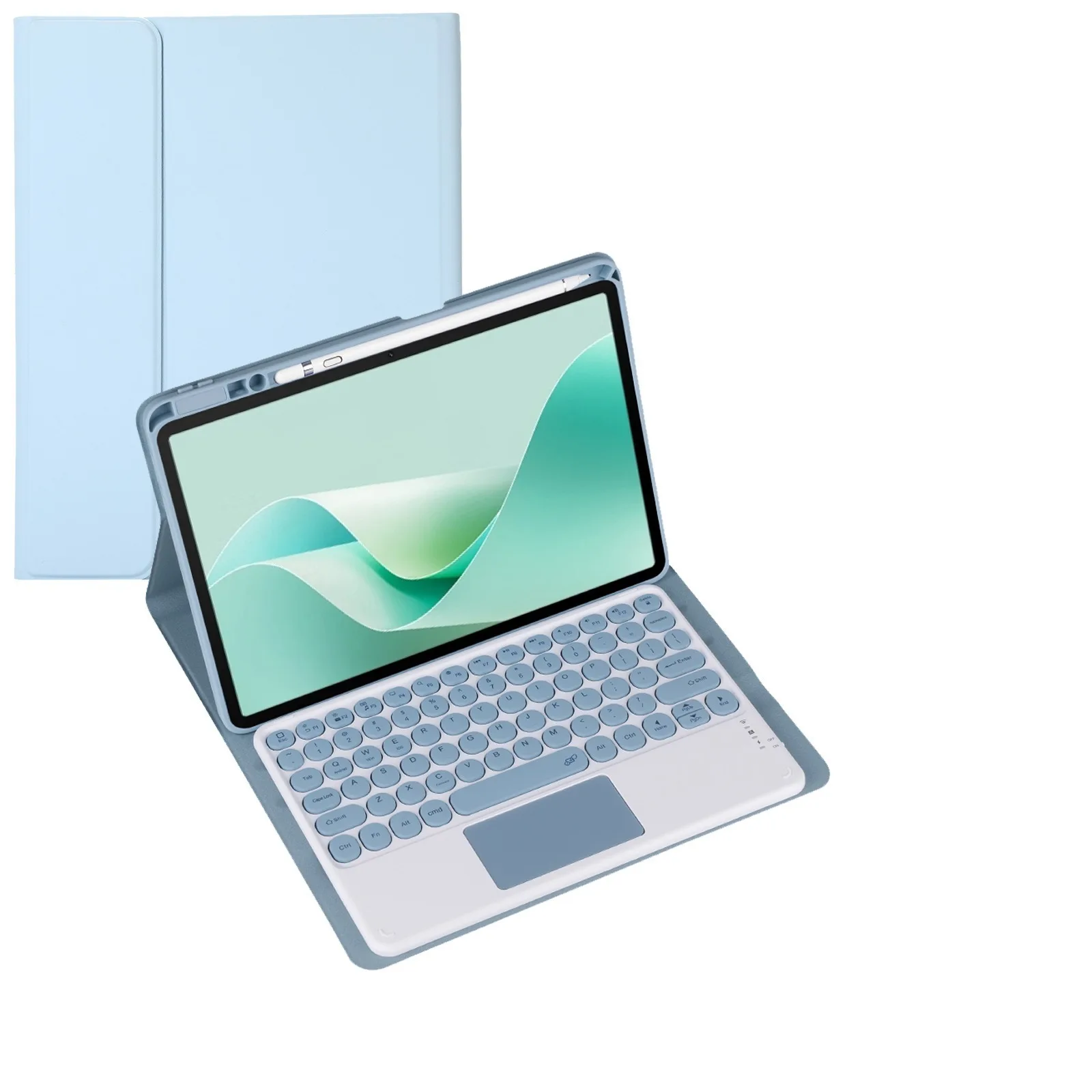 Keyboard Case for HUAWEI MatePad 10.4inch BAH4/BAH3 Tablet Detachable Bluetooth Round Keycap Keyboard Cover with S pen Holder