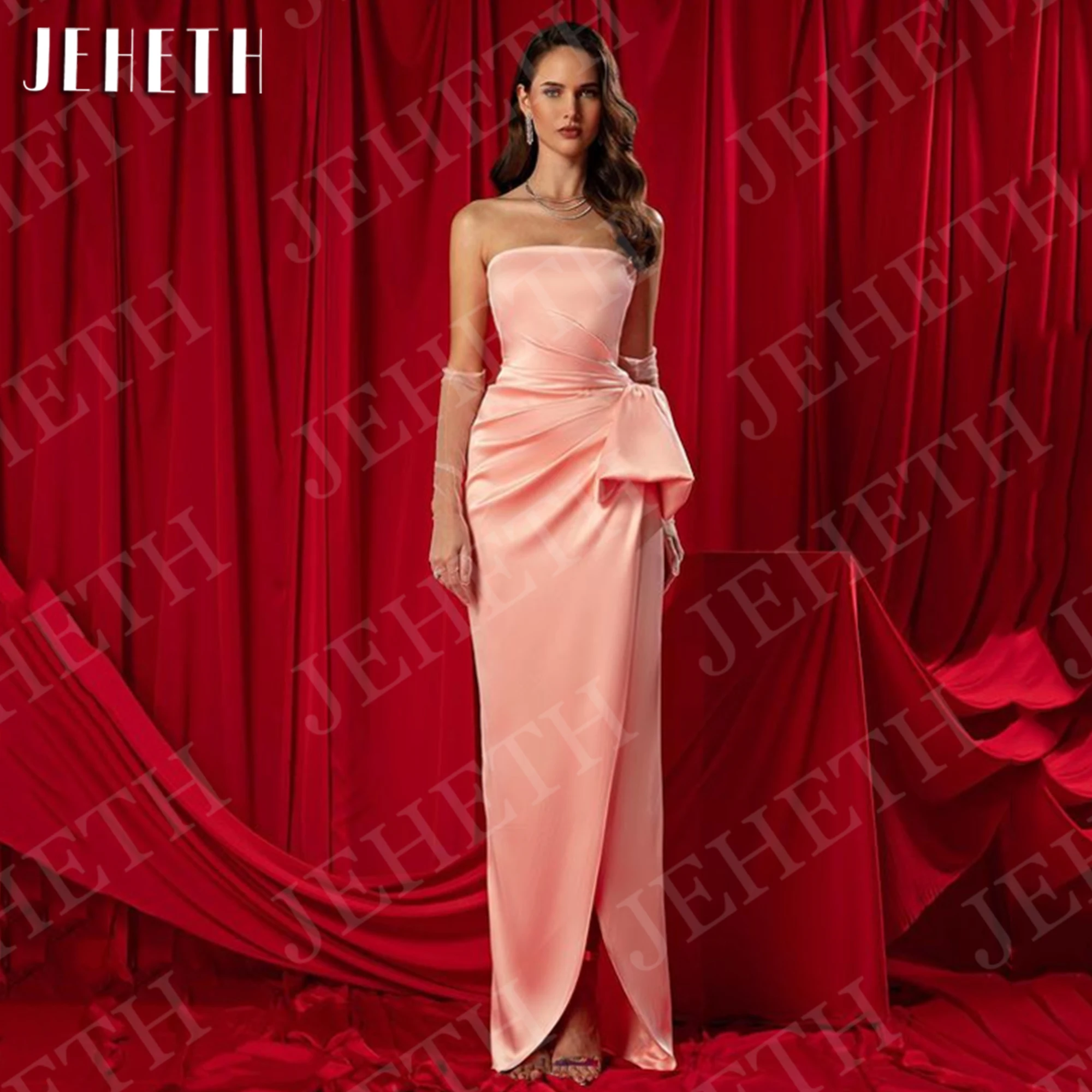 

JEHETH Elegant Evening Dresses Prom Gown Sexy Strapless Mermaid Sleeveless Bespoke Occasion Dresses Customized vestidos de noche