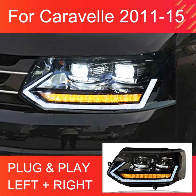 

1 Pair LED Upgrade Headlight for Caravelle T5 2011-2015 Headlights Plug and Play with LED Dynamic Turning Front Head Lamps