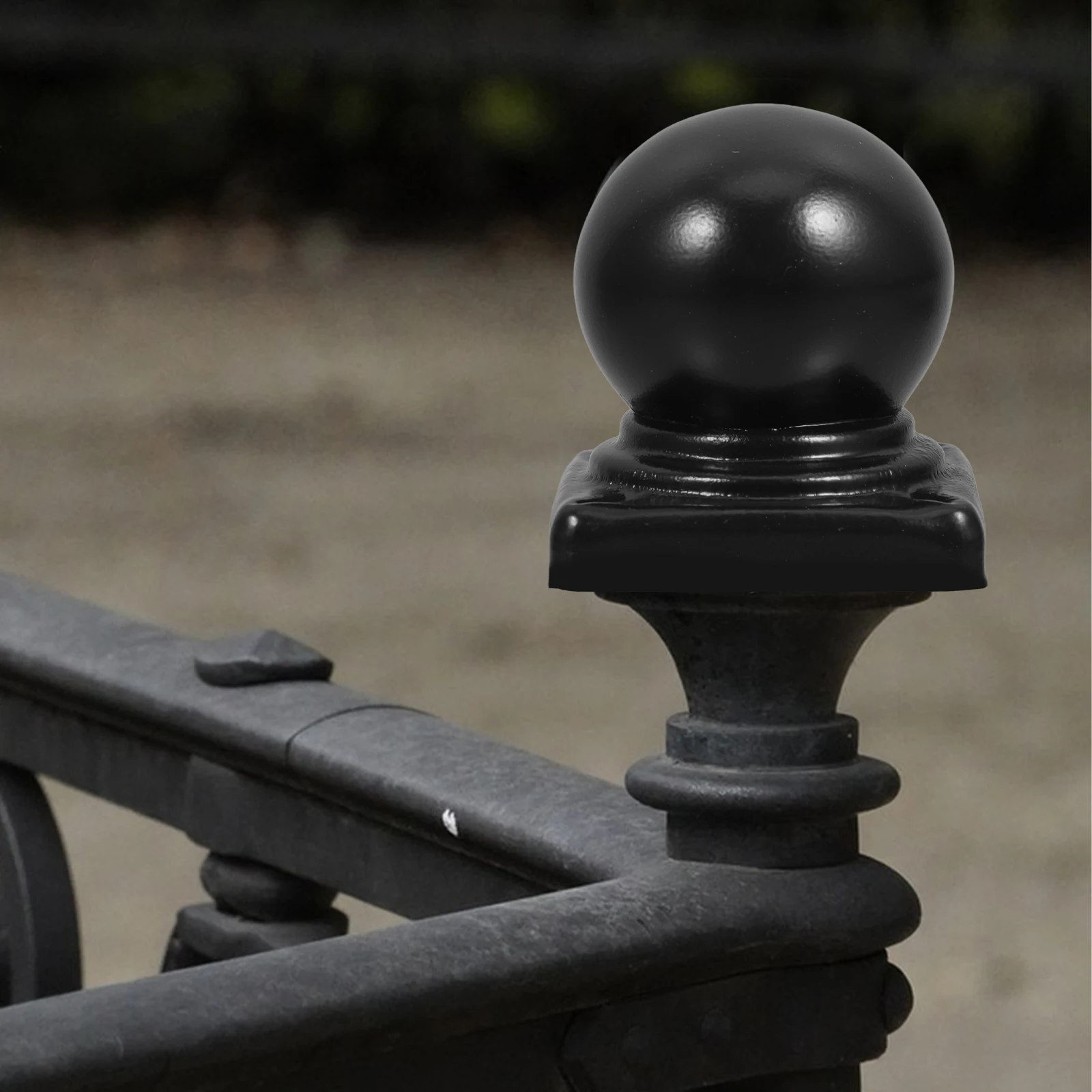 

Iron Pillar Capital Caps Fence Railing Post Finials Decorations Black Durable Stable Classic Design Fits Specifications Outdoor