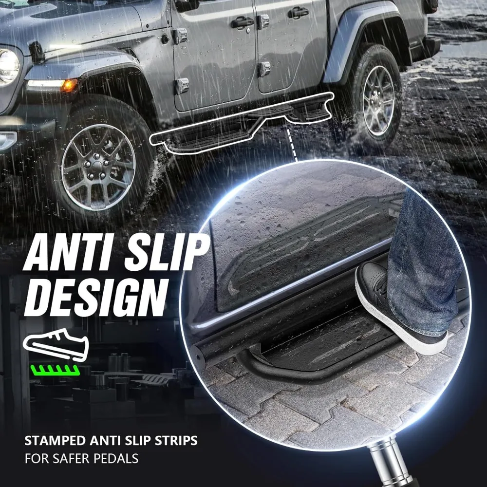 Per i pedane Gladiator JT gradini laterali compatibili con Jeep Gladiator JT 4 porte, due scale Heavy-D 2020 2021 2022 2023 2024