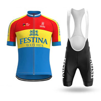 Festina Lotus retro cycling jersey Men's Summer Harness Shorts Cycling suit set Outdoor cycling clothing