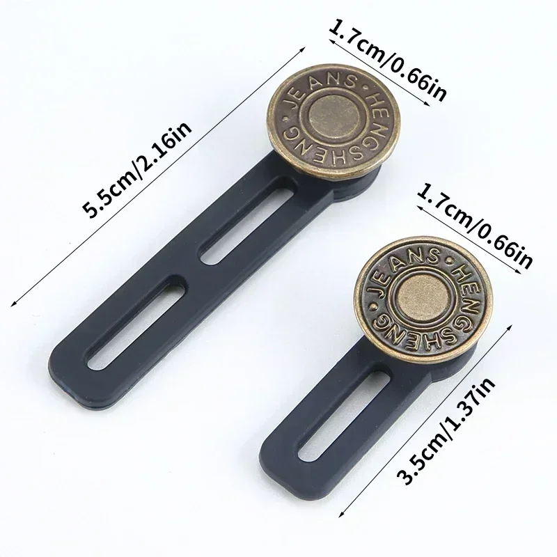 4pcs Jeans Adjustable Retractable Button Jeans Button Extender Pants Waist Expansion Staple-free Buttons for Men and Women