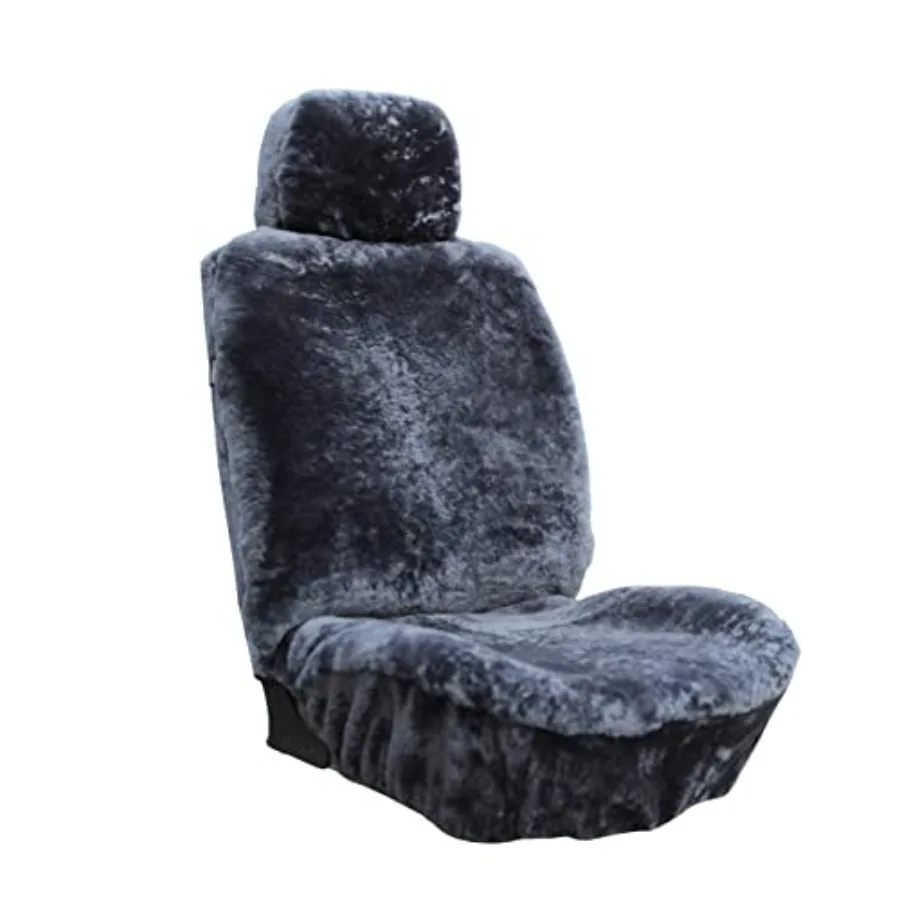 

Premium Sheepskin Car Seat Cover - All Season Comfort and Protection Easy Installation 56 x 23 Inch Gray with Bluish Tint